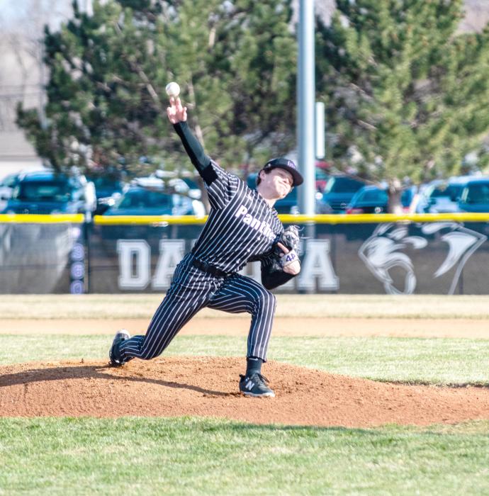 Garrett Anderson struck out 5 batters against Tri-Valley on April 5. Photo by Peterman Sports Photography • stevepeterman5@gmail.com
