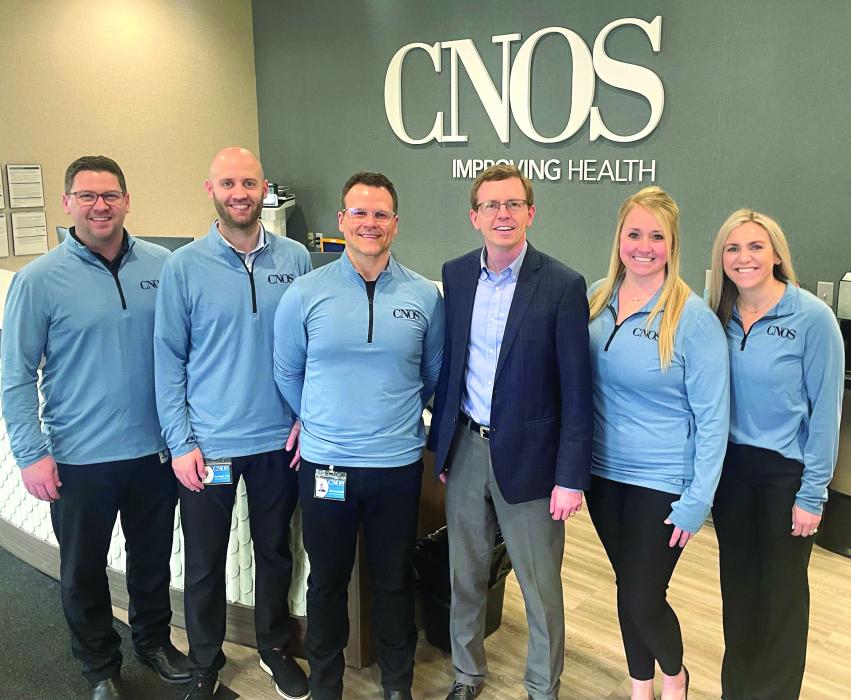 Congressman Dusty Johnson visited CNOS in Dakota Dunes on April 2. Pictured are, from left, Steve DeVoe (Chief Operating Officer), Trae Bergh (Clinical Service Line Director), Nolan Lubarski (Chief Executive Officer), Congressman Dusty Johnson, Wendy Miller (Clinical Manager) and Jill Sitzman (Imaging Director). Submitted photo
