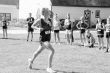 Avery Bradshaw closes in on the finish line for 5th place at Dakota Valley’s home cross country meet. Photo by Kelly Riibe • times2reporter@gmail.com