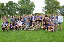The Dakota Valley Cross Country team poses with the Old Canteen that they won at the Union County Quad in Elk Point Sept. 22. The last time the Panthers won the Old Canteen was in 2012. Photo by Kelly Riibe • times2reporter@gmail.com