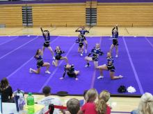 The Dakota Valley Competition Cheer team opened their season at Dell Rapids and competed among AA schools at Yankton. They rounded the week off with a 4th place finish in Winner. Submitted photo