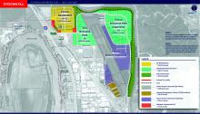 The conceptual master plan for North Sioux City's Northeast Expansion was revealed at the city council meeting Sept. 6. As of now it has areas slated for residential, business and industrial parks and the airport expansion area. Submitted rendering