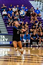 Sophia Giorgio added 18 assists to her stat records Aug. 27 against Dell Rapids and 12 more against Dakota Valley Sept. 1. Photo by Peterman Sports Photography • photoman@iw.net