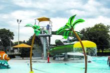 The slide finally arrived and was able to be installed at the Elk Point City Pool. The slide opened for the last weekend of the pool’s season Aug. 27 and 28. The pool was opening for swimming from 1-5 p.m. Aug. 28 and held a dog swim from 6-8 p.m. to close out the season. The pool also hosted a movie night earlier in the season.          Photo by Peterman Photography • photoman@iw.net