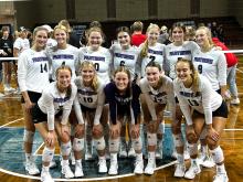 The Dakota Valley Panthers took 2nd place at a tournament at the Sanford Pentagon Saturday, Sept. 24. Pictured are team members, from front, Reagan VanRooyan, Avry Trotter, Kate Van-Rooyan, Claire Munch and Sophie Tuttle; and back, Addison Kleis, Jorja VanDenHul, Lauren Olhausen, Cameryn Sommervold, Sammy Kimbell, Emersen Mead and Logan Miller. Submitted photo