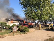 A rural Jefferson home burned to the ground Oct. 10. The Jefferson and Elk Point Fire Departments responded. Submitted photos