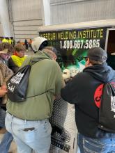 Montgomery Parks, at left, learns about welding. Submitted photo