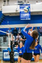 Josie Curry was a force to be reckoned with against RCC in the SoDak-16 state qualifying game. She had 13 kills during the 3-set game Nov. 8. She’s pictured here playing in Elk Point. Photo by Peterman Sports Photography stevepeterman5@gmail.com