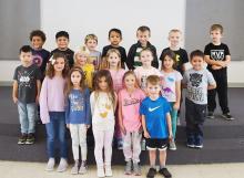 Maloney’s October MVPs in Junior Kindergarten/Kindergarten are, front from left, Olivia Overgaauw, Livi Collins, Macrae Merchant, Berkley Johnson and Leo Riibe; middle, Ryder Kollars, Sadie Mauch, Sophia Minor, Emery Lakes, Kiera Clifford and Maximus Huete; and back, Denzel Jackson, Aybrem Soriano, Everett Carreau, Leon Saunsoci, Grayson Haak, Axton Fender and Karston Keller. Submitted photo
