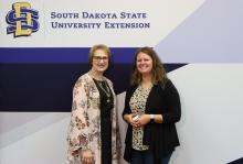 Lauren Hollenbeck, right, was recognized for her 10 years of dedicated service to SDSU Extension and 4-H youth programs. Submitted photo