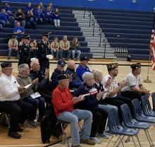 A Veterans Day program was held at Elk Point-Jefferson High School Friday, Nov. 11 at 8:30 a.m. Local veterans were thanked for their service to the United States. The Elk Point Choir was part of the program with a musical selection. Photo courtesy of Heather Stark • Senior Husky Yearbook Staff