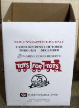 A Toys for Tots box is available at the North Sioux City Fire Department. Any new, unwrapped toys can be delivered between the department’s hours of operation Monday-Friday 8 a.m. to 5 p.m. The box will be picked up Dec. 15. Photo by Beth Sherard-Hutcheson • times1reporter@gmail.com