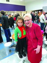 Kindergarten performer, Macrae Merchant of Dakota Dunes, is pictured with Sara Eckhoff. Submitted photo