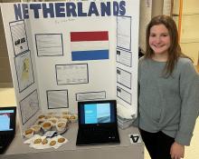 Evelyn Redler had food samples from the Netherlands for her presentation during the Cultural Fair. Photo Submitted
