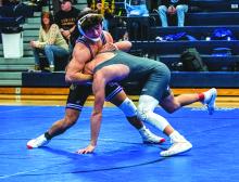 Jackson Boonstra, a Dakota Valley sophomore, earned his 100th career win in wrestling Dec. 29 at the Floyd Farrand Invitational.  Photo by Peterman Sports Photography • stevepeterman5@gmail.com