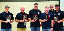 Six members of the North Sioux City Fire Department were awarded for Excellence in Training. Viktor Sundleaf, Adam Spates, Carter Matousek, Captain Tyler Kruse, Tim Bell and Captain Levi Saunders attended 100 percent of all trainings provided during 2022. 