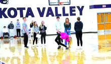 DVHS Student Council members watch freshman Josie Hall win the limbo contest at the pep rally on Jan. 9. Photo by Kelly Riibe • times2reporter@gmail.com