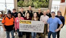 Employees of the Coffee Cup Travel Plaza raised $4,200 and donated it to the Union County and Clay County Sheriff Departments. The money will go to drug interdiction training. Submittedphoto