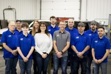 Members of the Dreamworks Collision Center team are, from left, Doug Waples, Burt Mason, Caleb Waples, Bev Mason, Katrina Waples, Ethan Waples, Chris Waples, Mark Camerer, Jason Wilde, Joe Harris and Cole Sperle. Photo by Vanessa Moore, Vertical Marketing