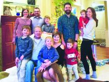 Marilee and Jerry Pfeifer are pictured with their adult sons, daughters-in-law and grandchildren  Submitted photo