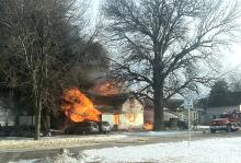Elk Point and North Sioux City arrived on the scene to help the Jefferson Fire Department fight the fire at 210 N. Third Street. Photo by Beth Sherard-Hutcheson • times1reporter@gmail.com See the full story in the February 23 edition.