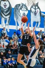 Melina Snoozy was the leading scorer for Dakota Valley against Elk Point-Jefferson Feb. 2. She had 16 points on the night. Photo by Peterman Sports Photography stevepeterman5@gmail.com