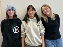 Kendy Delaney, Emily Kurtz and Anna Pease received awards for their art pieces submitted into the 2023 Scholastic Art &amp; Writing Awards for South Dakota. Submitted photo