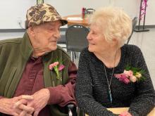 The love between Danny and Arlene has lasted for over 72 years and is something that can’t be broken. A celebration for Danny and Arlene Nyreen’s 72nd wedding anniversary was held with friends, family and cake.  Submitted photo