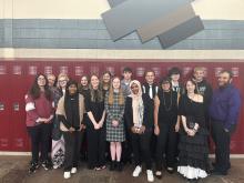Dakota Valley’s Debate team consists of, from front left, Aisha Abdurahman, Rachel Bryan, Ashley Phillips, Aneesa Yussuf, Alexandria Murray and Aurora Happe; and back, Emellia Durr, Rebekah Bryan (parent), Olivia Irlbeck, KodaJaydence Jorgensen, Austyn Koedam, Brayden Karkalik, Michael Daniels, Joey Furlong, Bennett Jensen and Mr. Andrew Stewart (Debate Coach/Advisor). Debate members Sophia Durr, Hunter Wood and Brynn Olsen are not pictured. Submitted photo