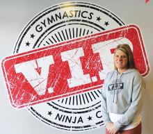 Alisha Dykstra co-owns and operates V.I.P. Gymanstics, Ninja and Cheer in North Sioux City. Photo by Beth Sherard-Hutcheso