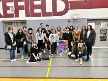 Dakota Valley art students who participated in the “BIG Show” were, front from left, Aurora Happe, Addy Kellen, Addison Wilson and Kate Kenny; second row, Marissa Mitchel, Addi Henry, Bellamy Gosch, Maddy Grooms,Tyler Schlotman, Jordyn Newman, Emily Kurtz, Jordan Pace, Kendy Delaney and Allison Thurston; and back, Sophia Durr, Josh Machan, Anna Pease, Demi Harlan, Faith Voeltz and Gracie Rife. Submitted photos