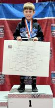 Reece Chicoine was named the State Champion in the Bantam 44 lbs weight division. Submitted photo