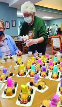 The LEE Committee (Life Enrichment for the Elderly) spent this afternoon at Wel-Life Assisted Living making Easter treats. Several Committee members helped residents put together a Twinkie car complete with pretzel steering wheels, mini Oreo wheels and of course, a peep bunny at the wheel! They made enough so every resident of WelLife and every Meals on Wheels recipient was able to share in the fun. Thank you to Linda Roggow for providing the supplies. Submitted photos