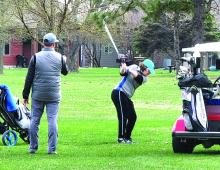 Natalie Wells shot a 57 at the Husky’s first home meet of the season April 18. Photo courtesy of Brian Wells