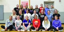The 2023 Dakota Valley Softball team consists of, front from left, Maggie Steele, Ashlynn Stusse, Emma Wiese, Kiara Severson, Rachel Voegeli and Avry Trotter; middle, Addie Dickson, Ella Schmiedt, Hailey Severson, Mia Riibe, Annie Bourne, Emma Barnett and Madison Bell; and back, Madie Munch, Chaley Preston, Brennan Trotter, Bria Perryman, Raegan Headid, Sammy Kimbell, Payten Konopasek and Kendyl McIntosh. Team members not pictured are Logan Miller and Paige Moffatt.	Photo by Kelly Riibe • t