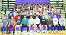 The 2023 Dakota Valley Track and Field team consists of, front from left, Mike Bourne, Preston Konopasek, Jackson Boonstra, Trae Piel, Byrgin Gunderson, Kade Kessler, Brayden Stivers, Silja Gunderson, Sophie Tuttle and Emma Wiese; second, Treston Pulley, Anthony Marquez, Avery Bradshaw, Beau Jones, Gunner Montagne, Tyler Schutte, Jorja VaDenHul, Ella Reifenrath and Jamisyn Jund; third, Isaac Klemme, Brayden, Karkalik, Jack Brown, Braeden Howey, Maggie Steele, Lauren Olhausen, Emersen Mead, Grace Meyer, Kyli