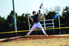 Isaac Klemme pitched for the Panthers against Menno/Scotland. Photo by Peterman Sports Photography stevepeterman5@gmail.com