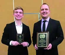 Dakota Valley Student Council received an award for “Outstanding Student Council” (shown by Nick Hanson) and Dakota Valley High School Principal Erik Sommervold was selected for the Ivan Dixon Administrator of the Year award at the student council state convention. Submitted photo
