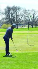 Natalie Wells putts at the DV Invite April 24. Submitted photo