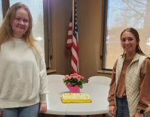Anne Quam and Sophia Giorgio were the recipients of scholarships from the PEO. Submitted photo