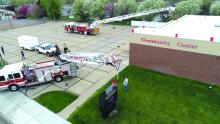 The North Sioux City Fire Department hosted an area-wide training on aerial devices (ladder trucks). PL Vulcan Fire Training Concepts taught the training. Submitted photo