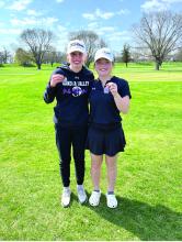 Katie Betsworth was the top individual medalist at the Dakota Valley Invite and Claire Wiebelhaus secured 15th place to be Dakota Valley medalists April 24. Submitted photo