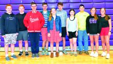 Six sets of twins are graduating from Dakota Valley this year. They are, front from left, Charlie d’Auguste, Mitchell d’Auguste, Josh Machan, Peyton Machan, Emily Carlson, Evan Carlson, Shalyn Beavers, Shane Beavers, Kate Van Rooyan and Reagan VanRooyan. Not pictured are Anna and Benjamin Pease. Photo by Kelly Riibe times2reporter@gmail.com