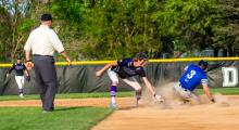 Jake Gale makes it safely to second base against Dakota Valley in the Super-Regional game May 21. Photo by Peterman Sports Photography • stevepeterman5@gmail.com