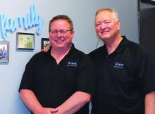 Rabbitt Family Vision Center is celebrating their 25th year in business. Pictured are, from left, Jeff Rabbitt and Dr. Dan Rabbitt. Photo by Beth Hutcheson • times1reporter@gmail.com
