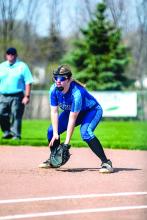 Nicole Wells gets ready for the next play. Photo by Peterman Sports Photography stevepeterman5@gmail.com