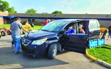 Emergency personnel from Elk Point, North Sioux City and Union County were present on June 6 for a joint agency training held at the Elk Point-Jefferson school parking lot. The first responders learned how to triage and utilize neck braces and backboards. The training accident reflected a drunk mother with two children in the van chasing down her two teenage children on an ATV. Submitted photos