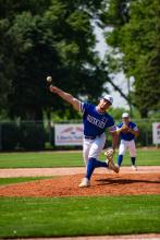 Ben Swatek pitched for the Huskies against Fargo Post 2 on June 18. Photo by Peterman Sports Photography stevepeterman5@gmail.com