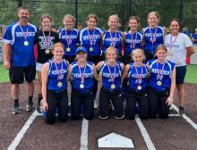 The Elk Point-Jefferson U16 softball team was crowned champions of the Siouxland Classic softball tournament June 25. Pictured are, from front left, Lauren McDermott, Regan Rasmussen, Hannah Nearman, Makinley Hammitt and Samantha Marx; and back, Coach Josh Nearman, Natalie Hailey, Laney Trometer, Kayla Sharkey, Aynslee Goetzinger, Paige Jacobs, Kaille Goetzinger and Coach Jessie Stuffer. Submitted photo