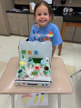 Violet Reis, of Wynstone, with her Camp Invention project.